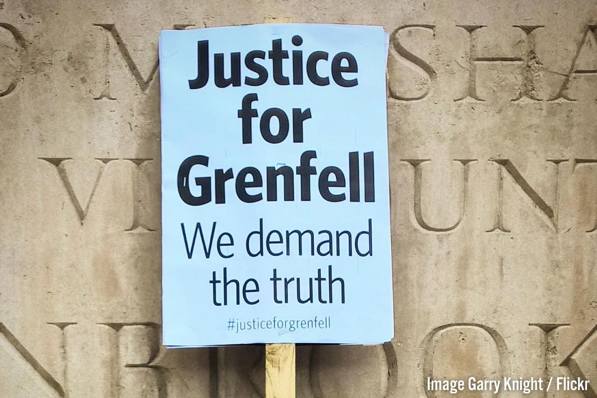 Grenfell Justice Placard