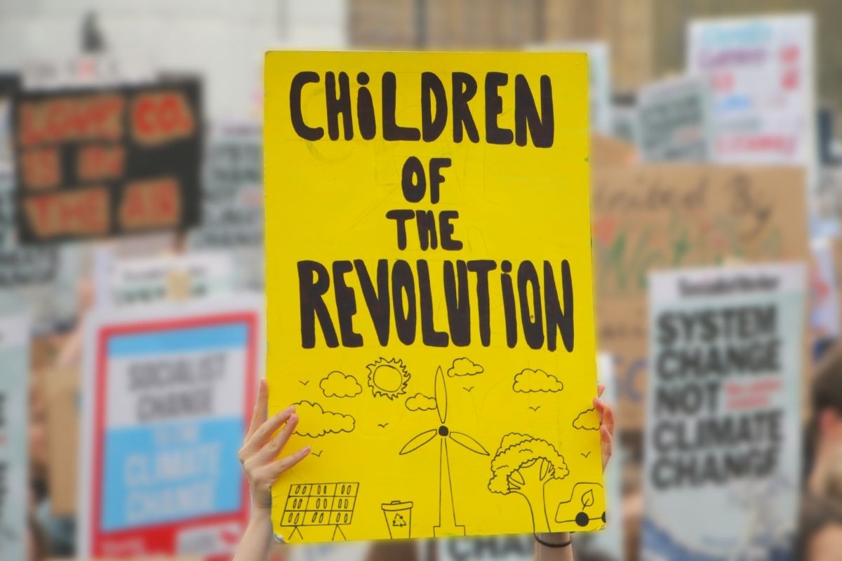 children revolution placard