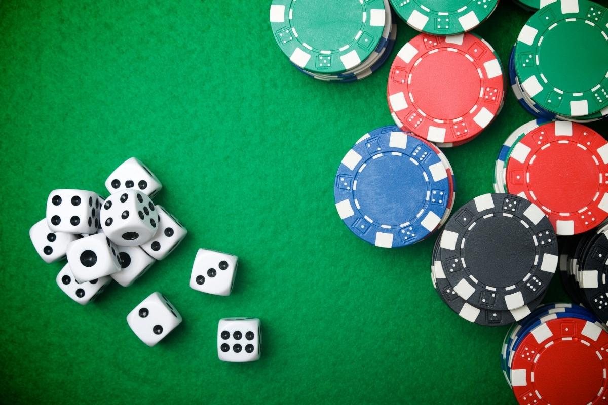 gambling dice poker chips