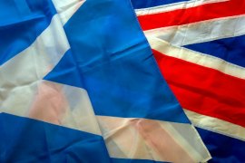 Scottish and British flags