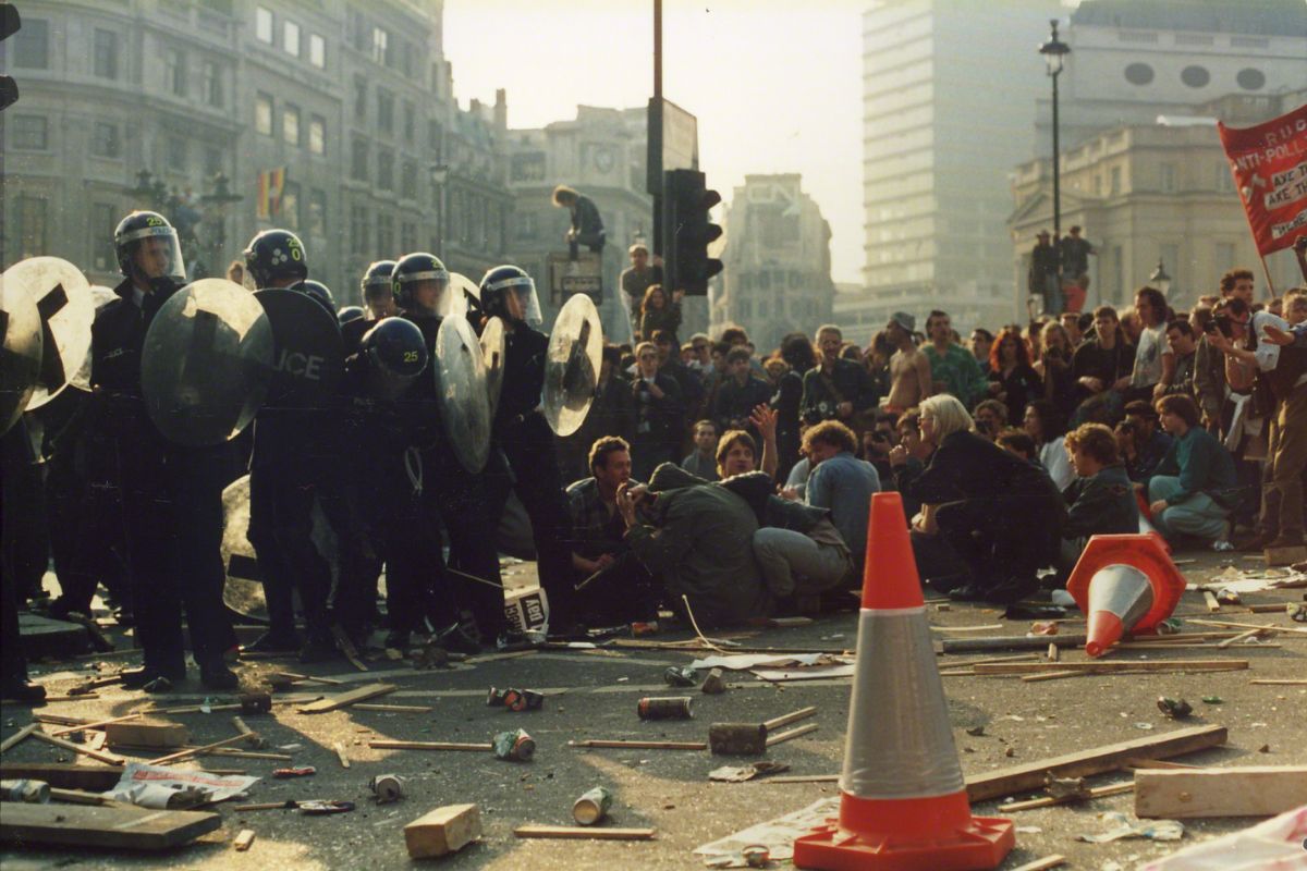 Poll tax riot police