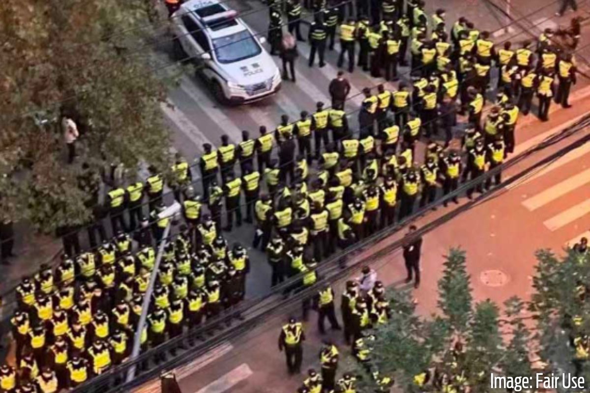 China security forces deployed