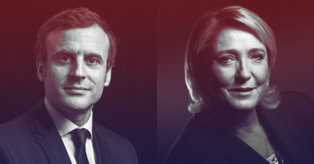 colorised Macron LePen Deuxieme tour Image Revolution
