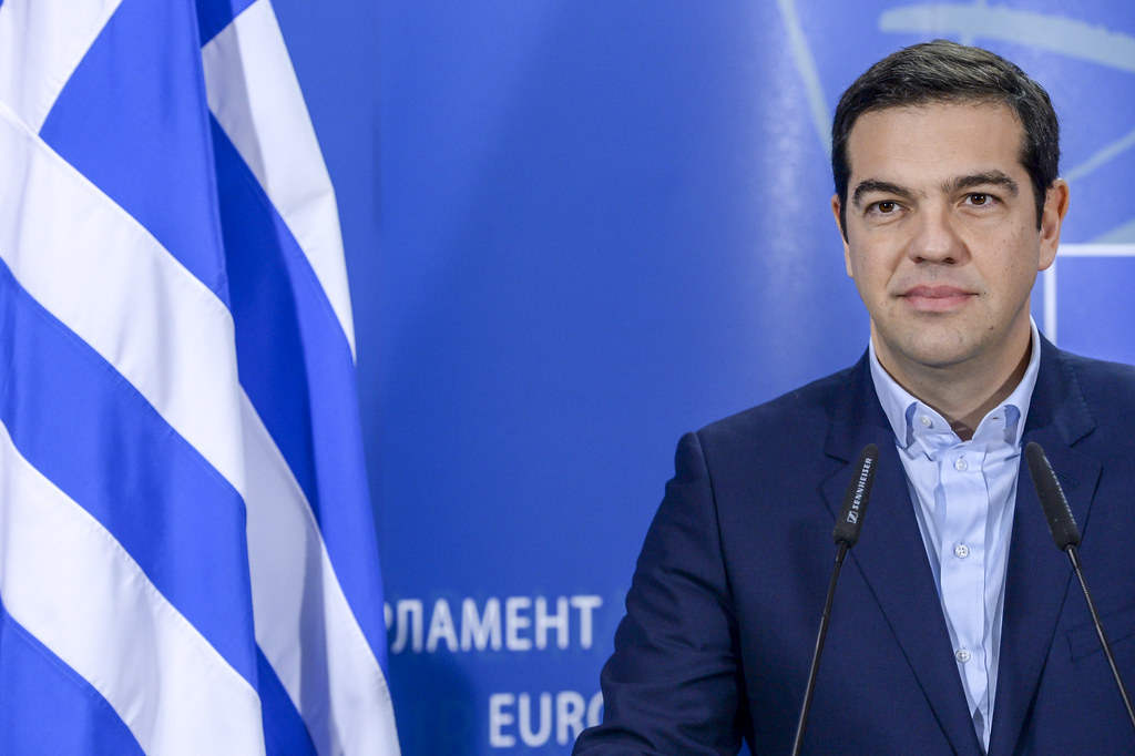 Tsipras Greek flag