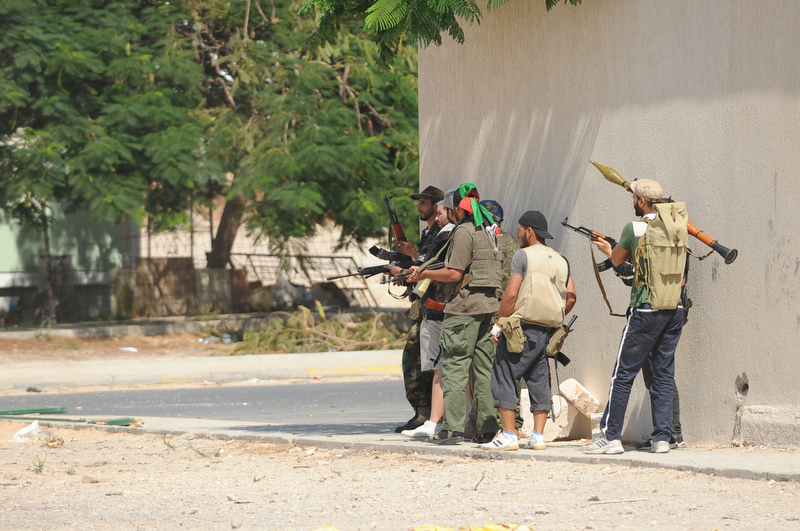 Defence unit defending Abu Salim entrance