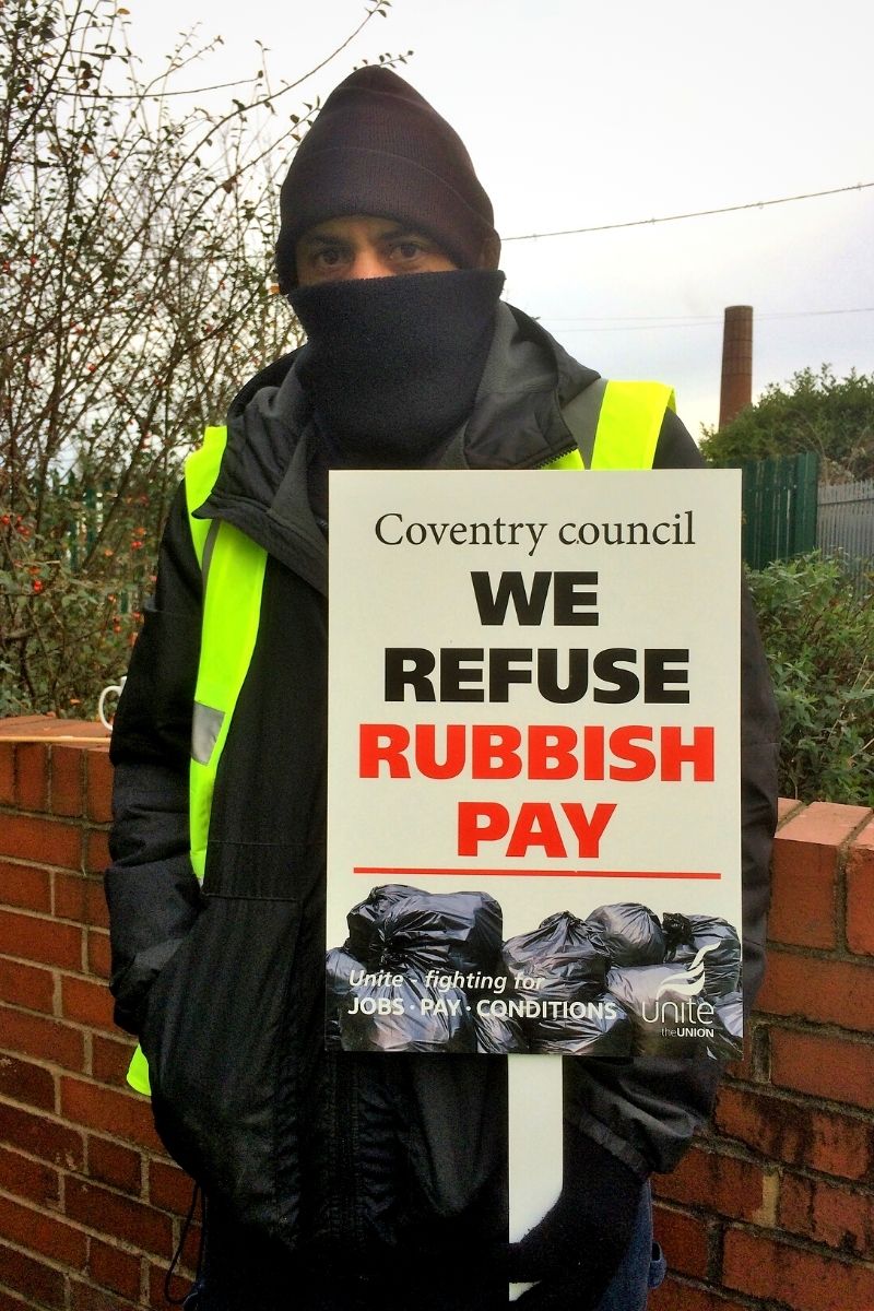 Coventry bin strike placard