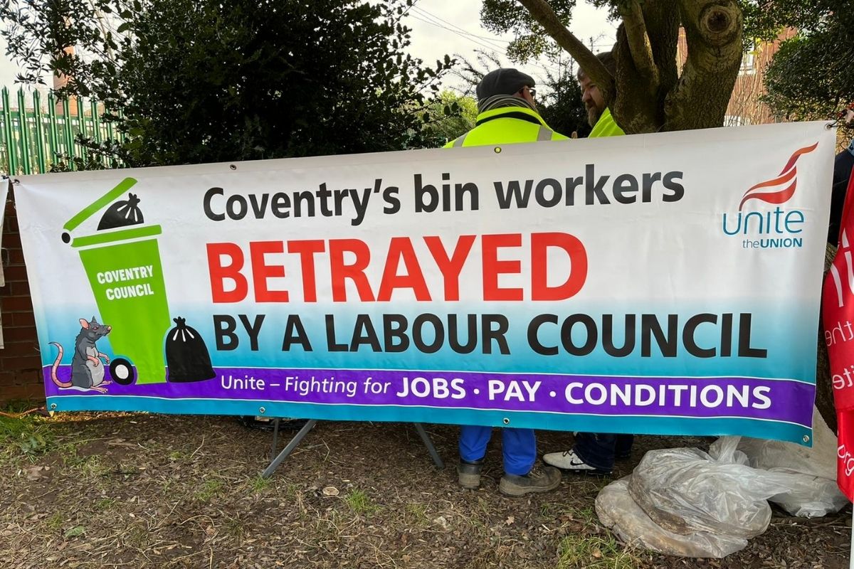 Coventry bin workers banner