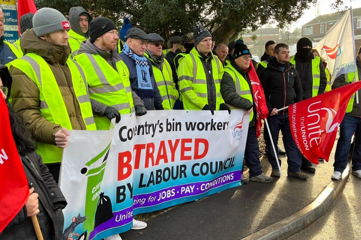 Coventry bin workers banner 2