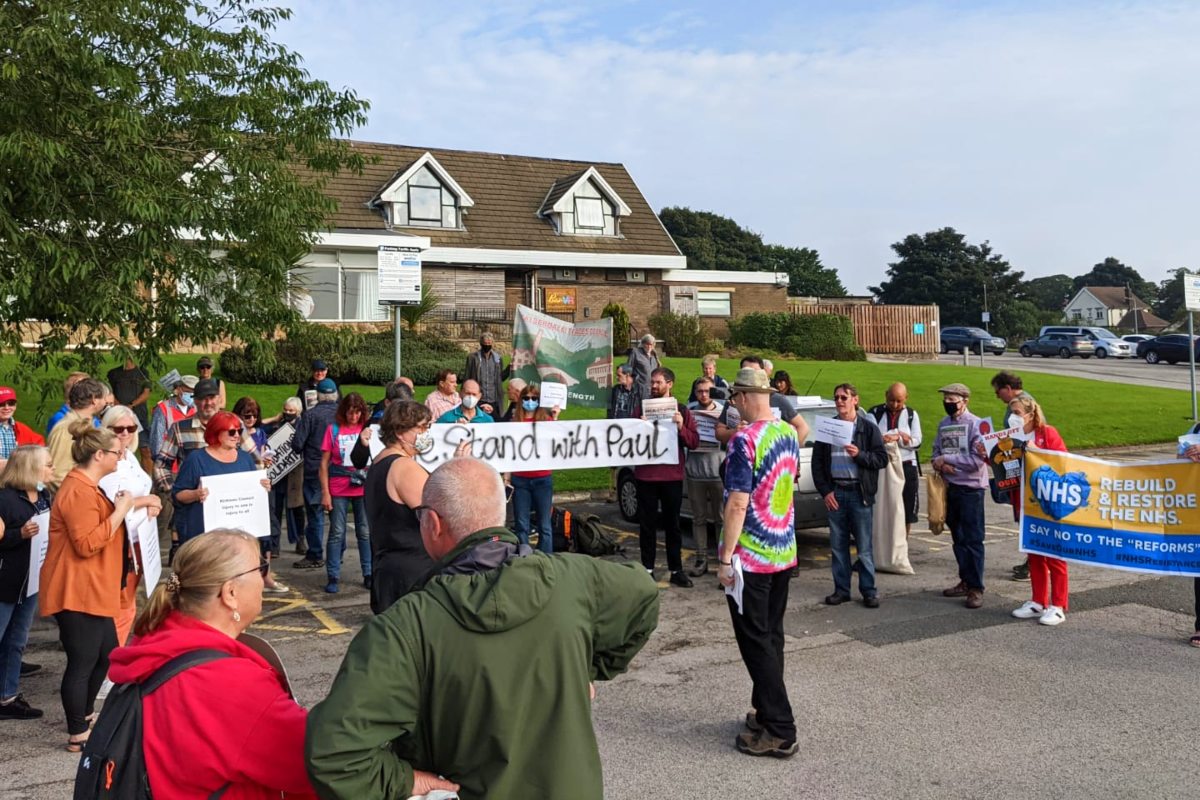 Paul Holmes solidarity rally