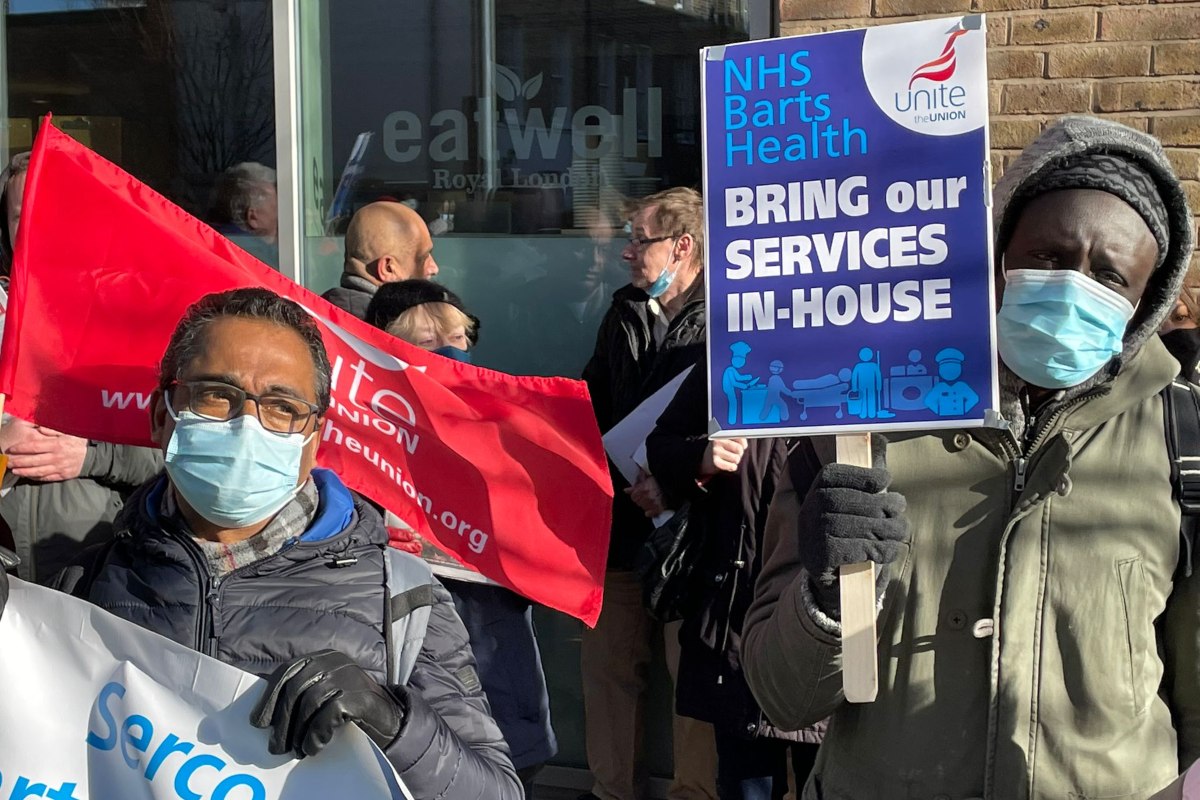 Serco hospital workers London Jan 2022