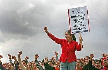 Gate Gourmet workers on strike Gate Gourmet workers on strike