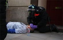 G20 riot police kill bystander