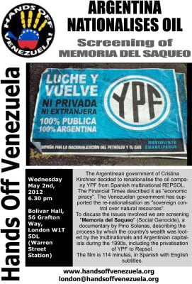 HOV meeting on Argentina’s nationalisation of oil
