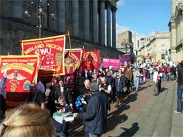 Trade Unions March and Rally in Birmingham Against Tory Party Conference.