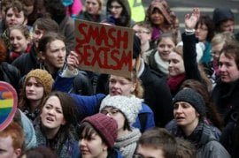 Demonstration against misogyny at Glasgow University