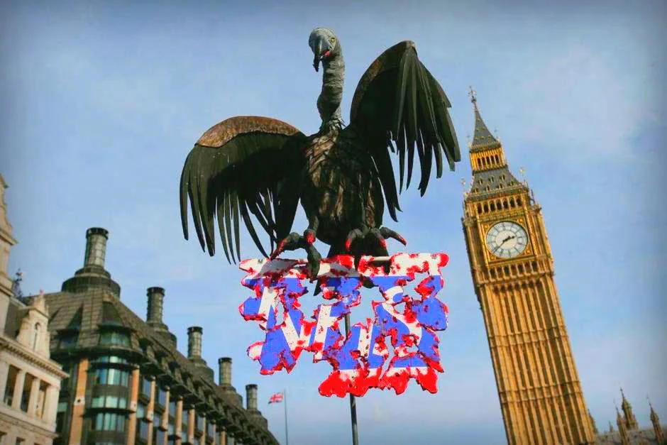 NHS vulture placard