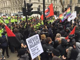 Far-right PEGIDA outnumbered on the streets of London