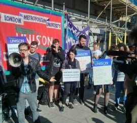 London Metropolitan University staff strike against job cuts