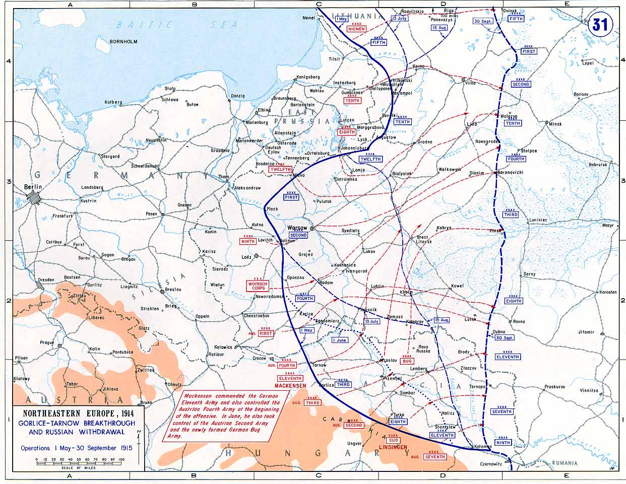 Eastern Front 1915 From May to October 1915 the Great Retreat