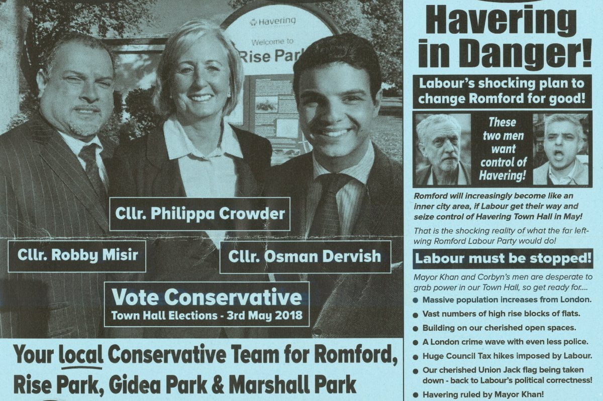 Racist election leaflet exposes real face of the Tories