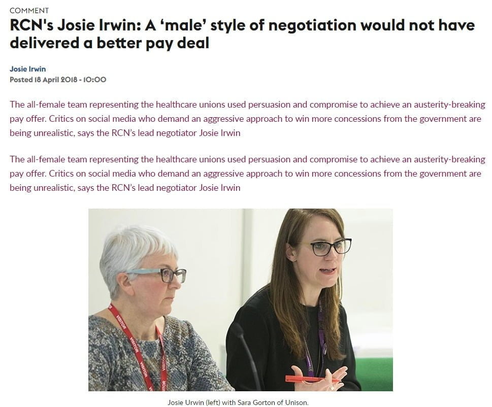 RCN josie irwin article
