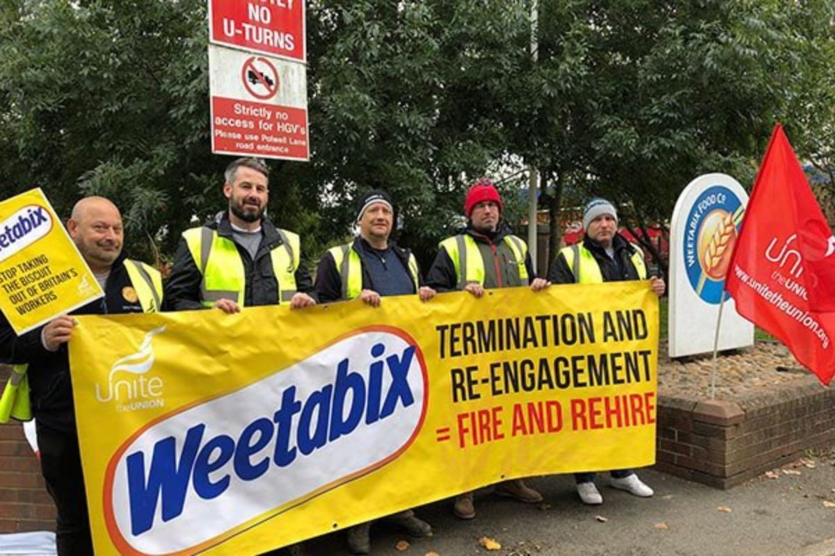 Weetabix workers escalate strike action against fire and rehire