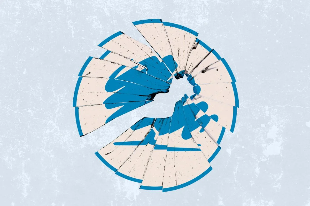 Crisis in Tory party shattered cracked conservative logo
