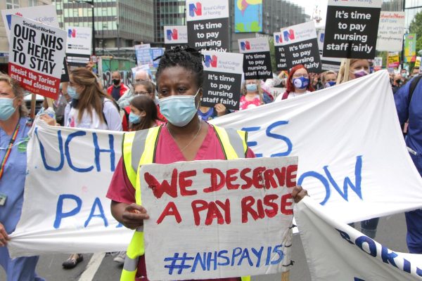 NHS we deserve a pay rise placard