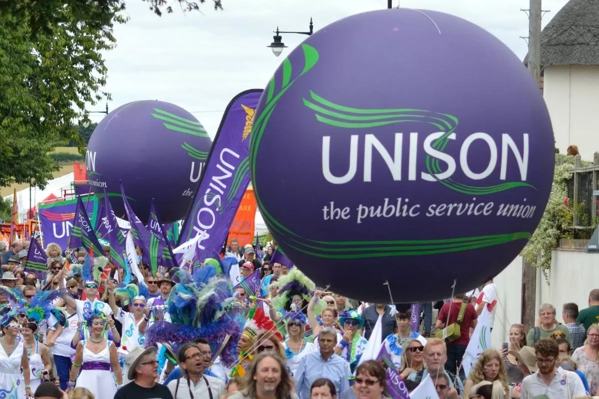 Unison balloon march trade unions