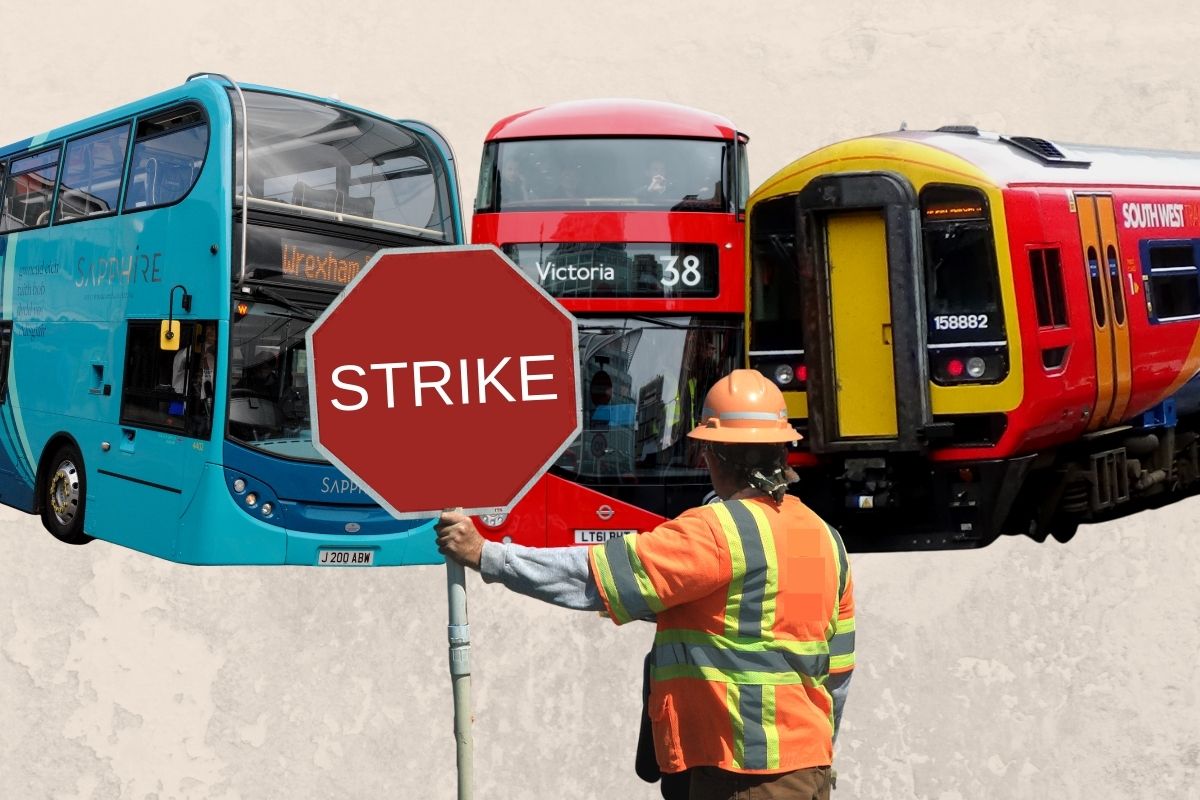 Strike bus train transport coordinated action