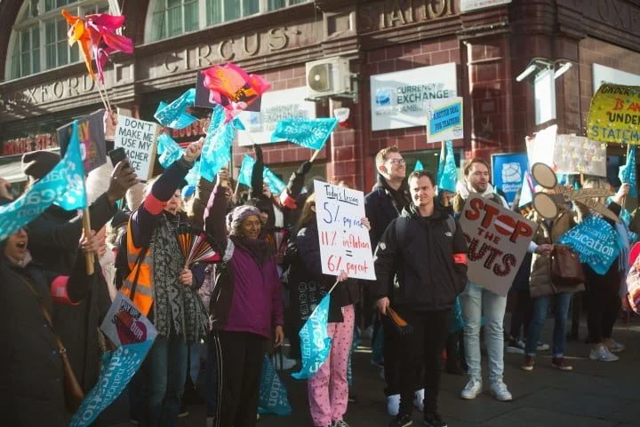 NEU strike crowd education schools
