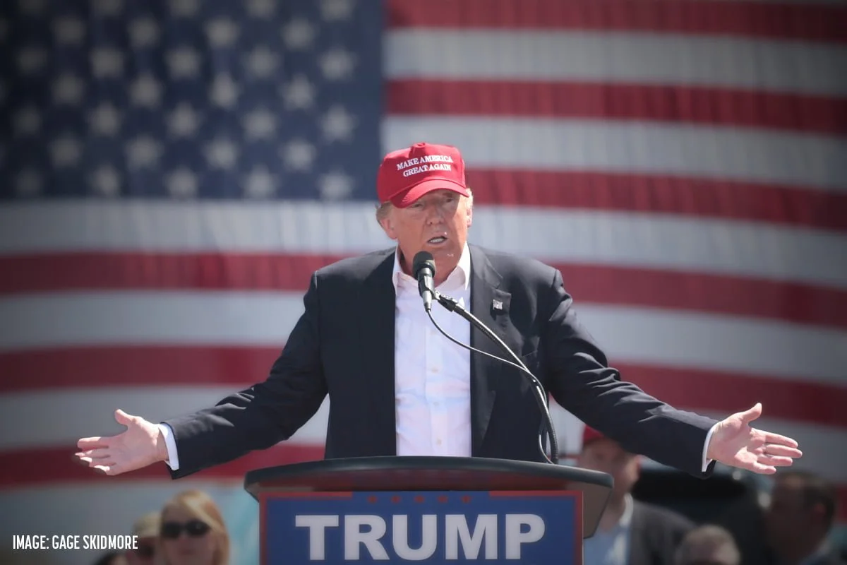 Trump speaking on platform