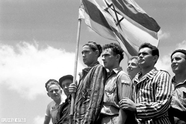 Jewish holocaust survivors arriving in Israel in 1945.