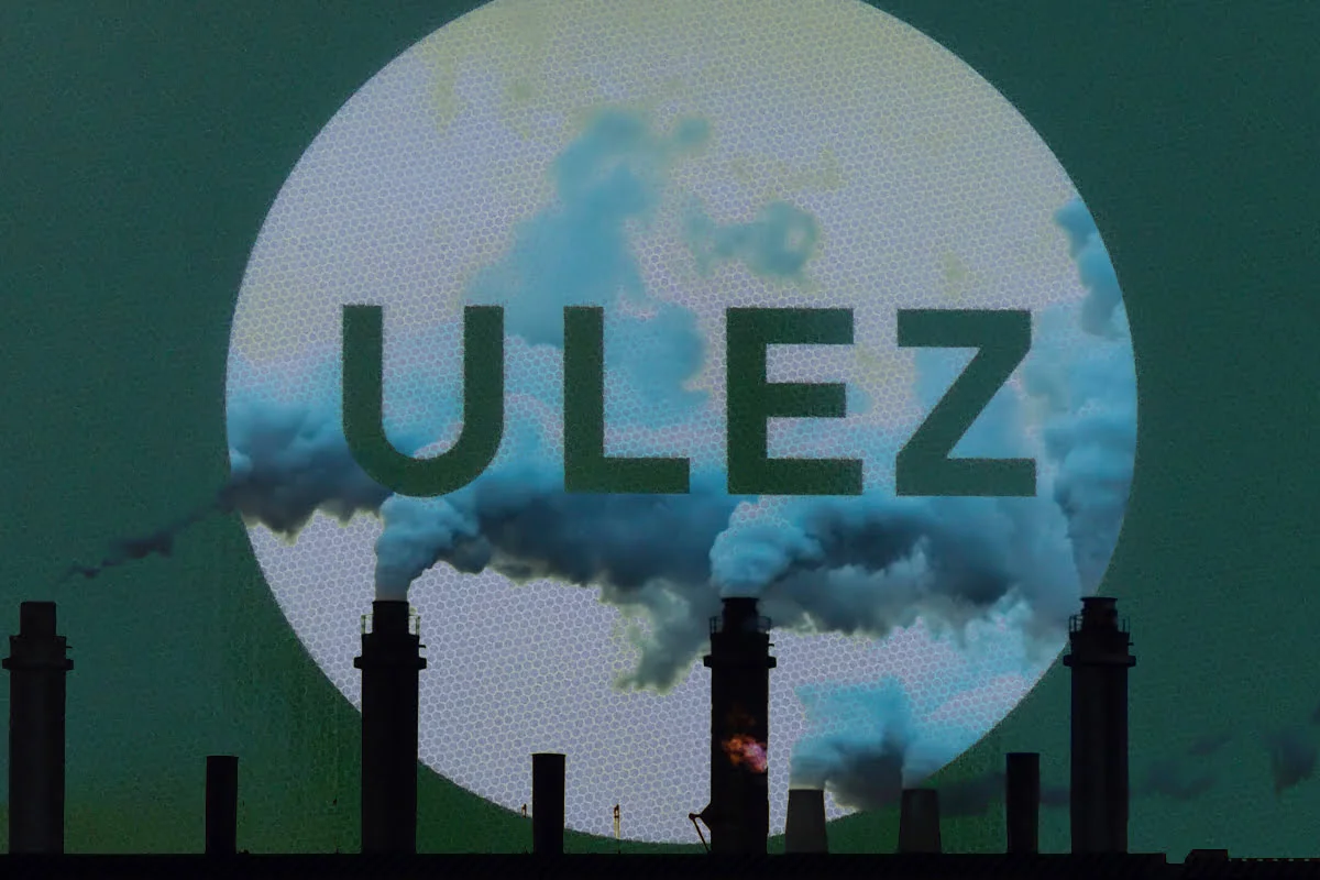 ULEZ logo pollution chimneystacks