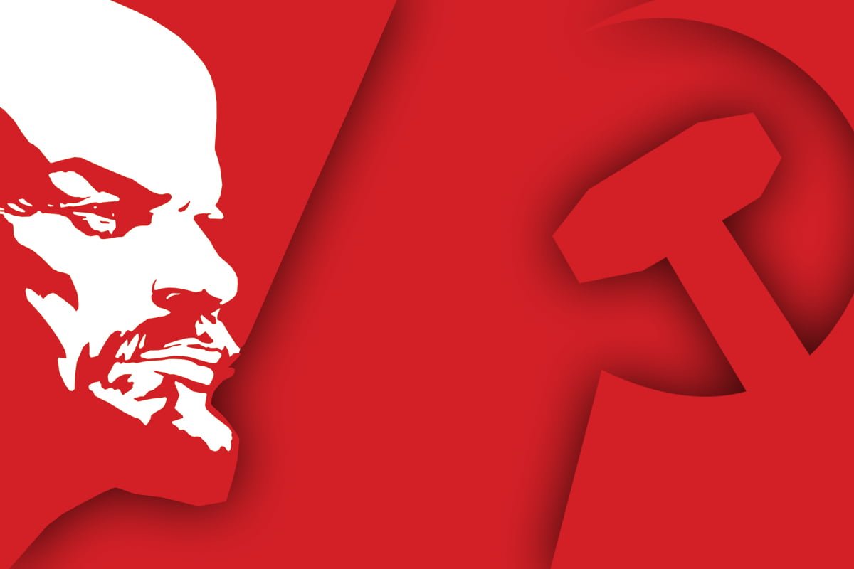 Lenin and hammer and sickle