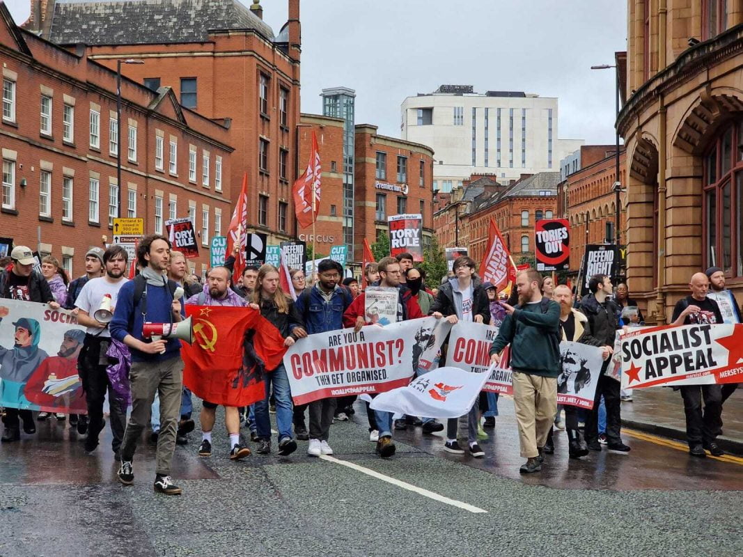 Manchester demo: Communist bloc says – Kick out the Tories! Kick out capitalism!
