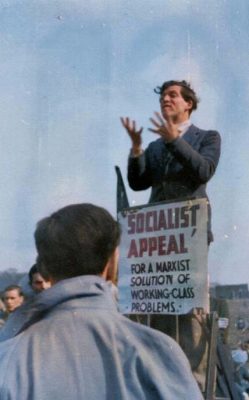 Ted Grant speakers corner colourised
