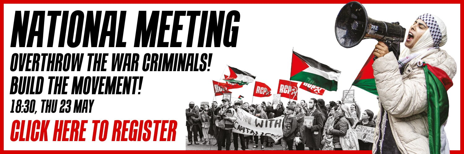 National meeting palestine banner