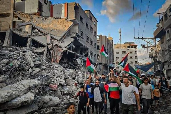 Rubble in Gaza