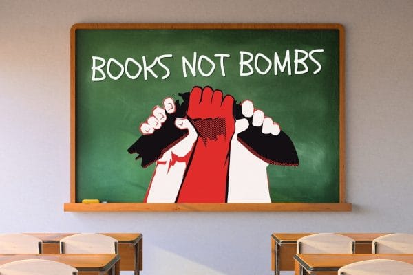 Books not bombs education school