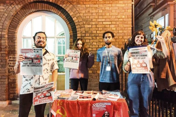 Camden comrades mobilising in front of UCL