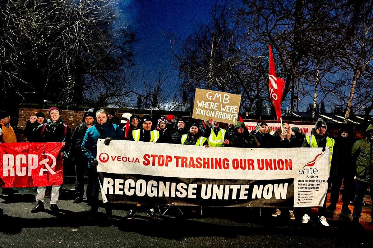 Veolia refuse workers strike Unite