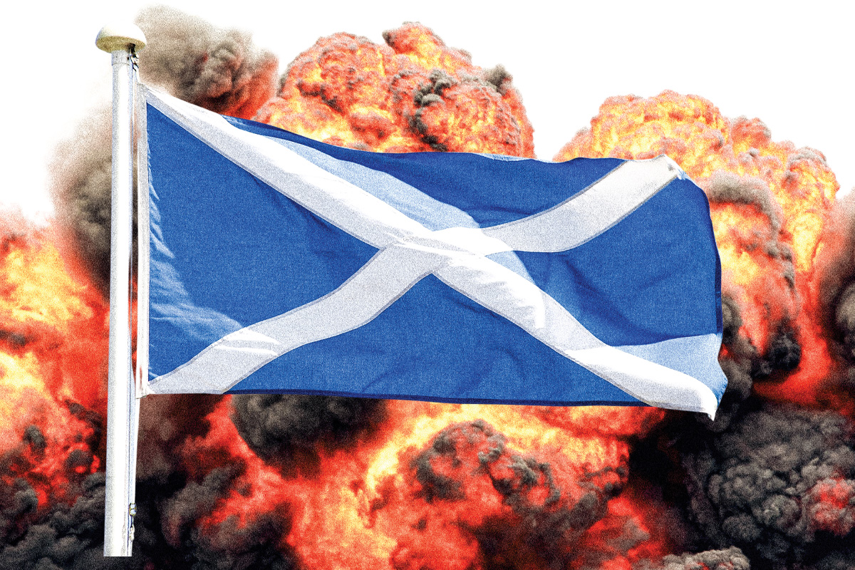 Scotland Flag explosion