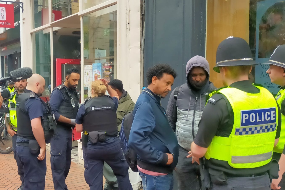 Birmingham police arrest migrants