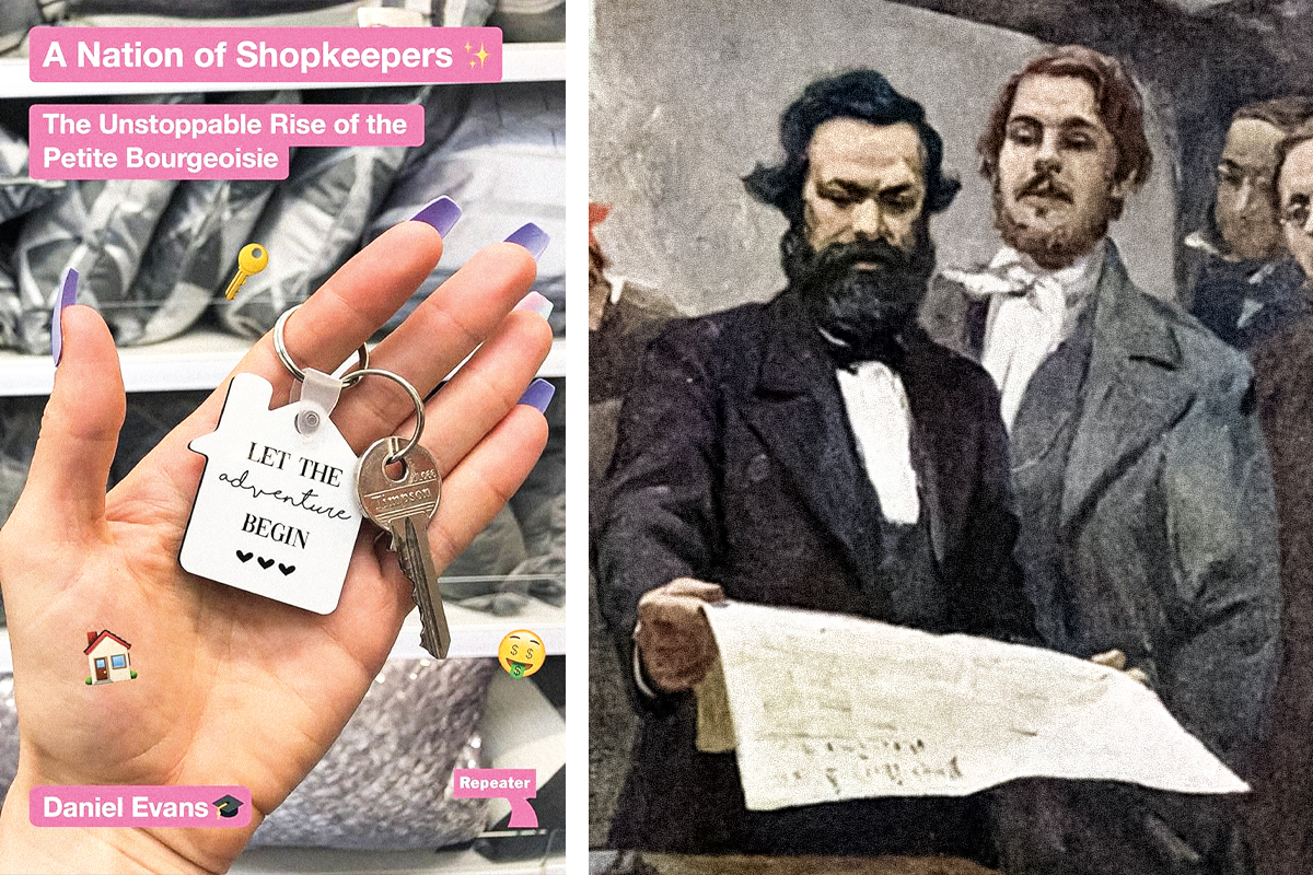 Nation of Shopkeepers - Marx and Engels reading a paper