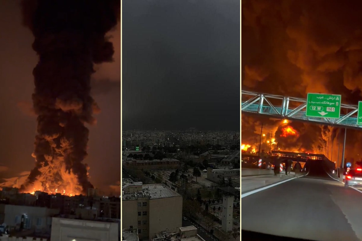 Fires and smoke Iran