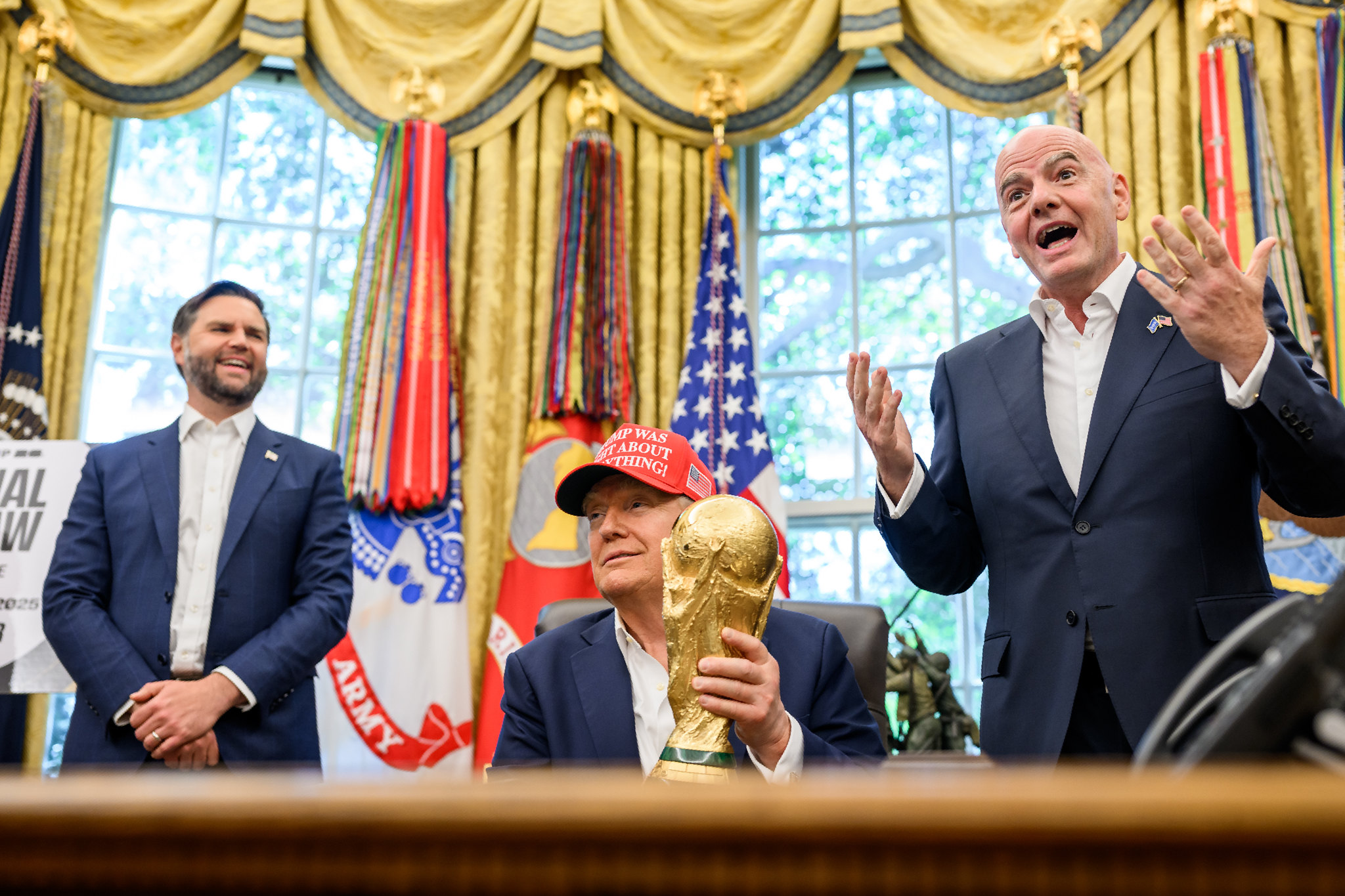 Trump Vance Infantino FIFA world cup