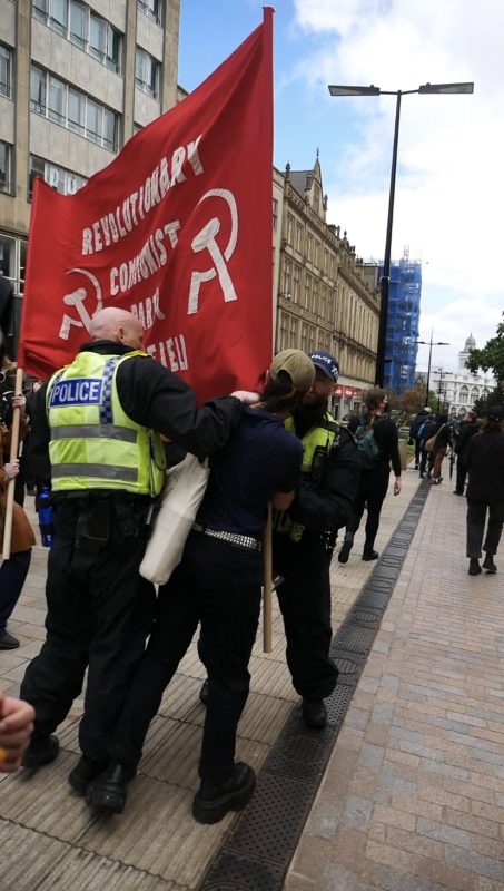 Sheffield police manhandling comrades