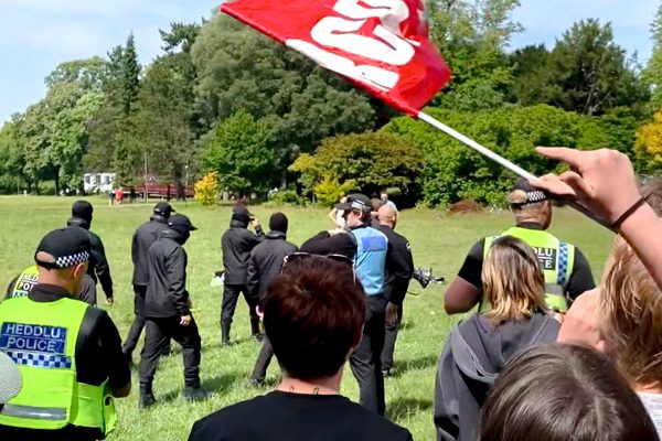 Cardiff Communists send fascist provocateurs packing!