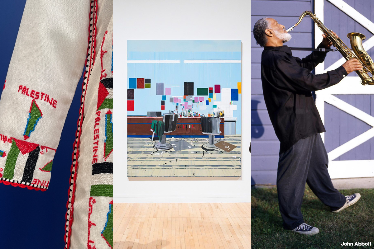 Culture round-up: Sonny Rollins, Hurvin Anderson, and ‘Stitching the Intifada’